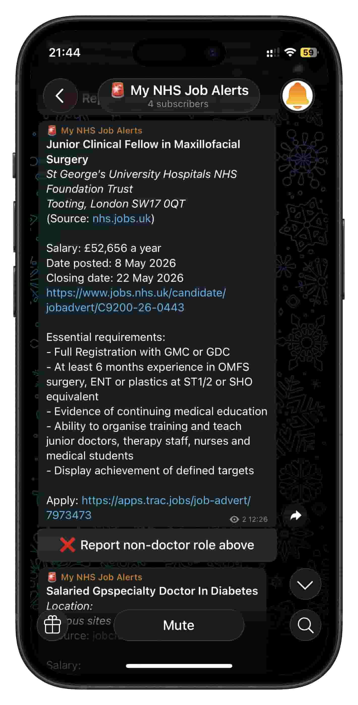 Screenshot of an alert